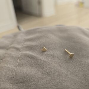 Gold Heart Stud Earrings